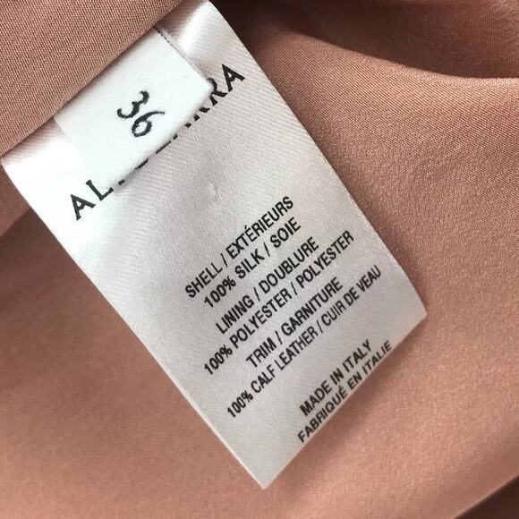 Altuzarra Kat Feather Printed Silk Midi Salmon Pink Dress 36 - Picture 11 of 12